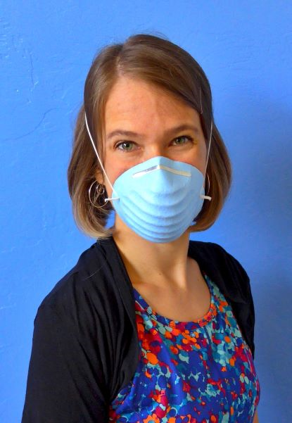 Jenn Matsuyama with her mask
